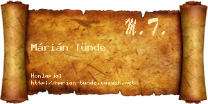 Márián Tünde névjegykártya